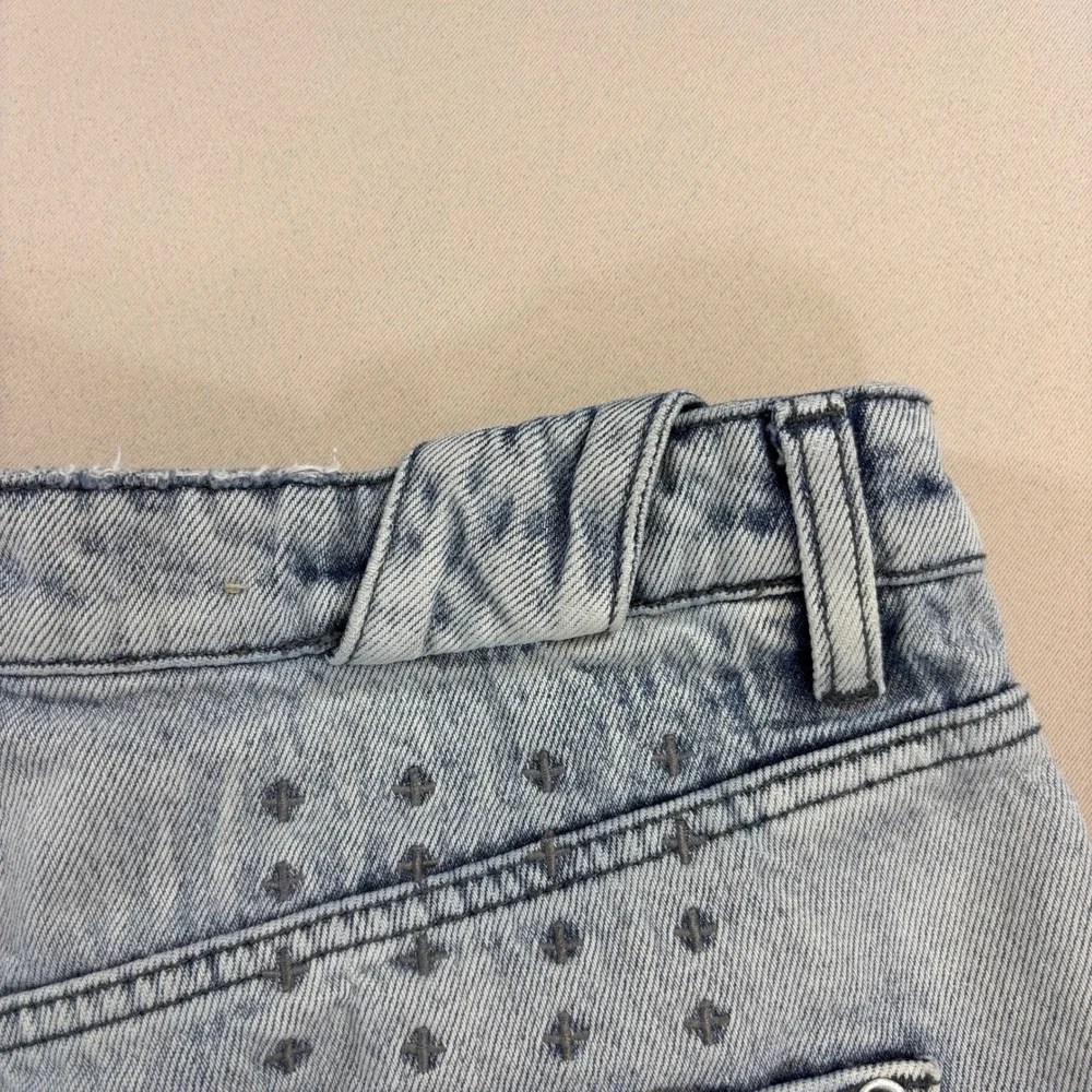 Ksubi Chitch Jeans Mens 33 Light Wash Distressed Graphic Streetwear Denim Pants